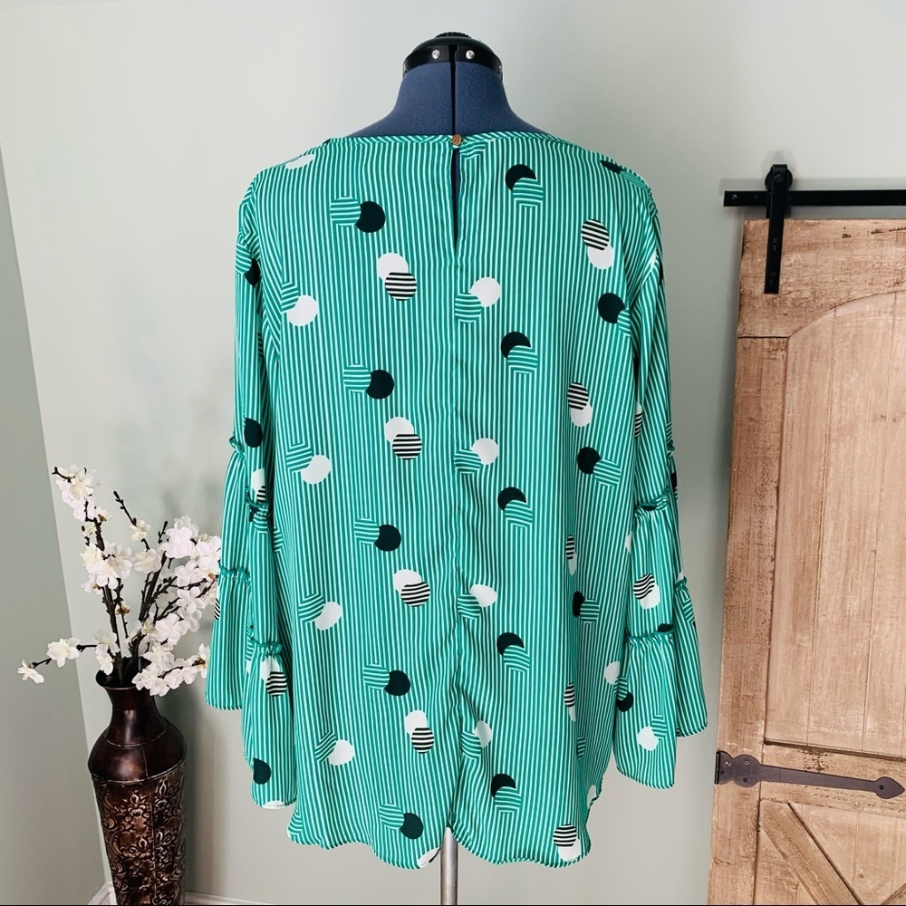 Ashley Stewart Circle Striped Blouse Size 18/20 - Picture 3 of 5
